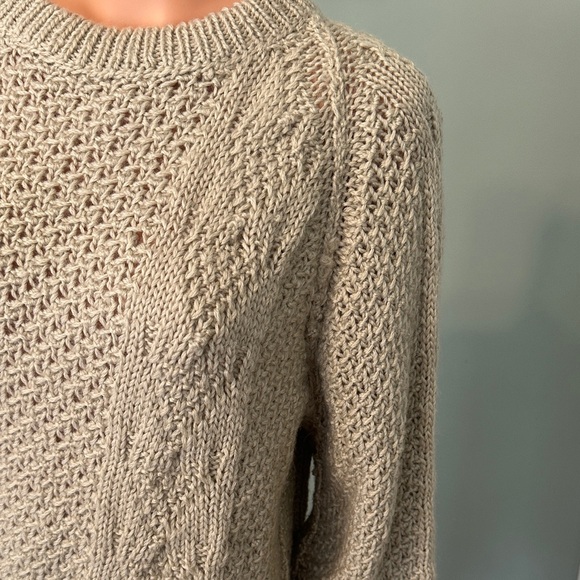 Relaxed Crewneck Knit Sweater in Oatmeal No brand tag. Heavy. Good quality. - Picture 3 of 10